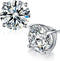 Brilliant Cut 18K White Gold Plated Cubic Zirconia Men Women Solitaire Earrings